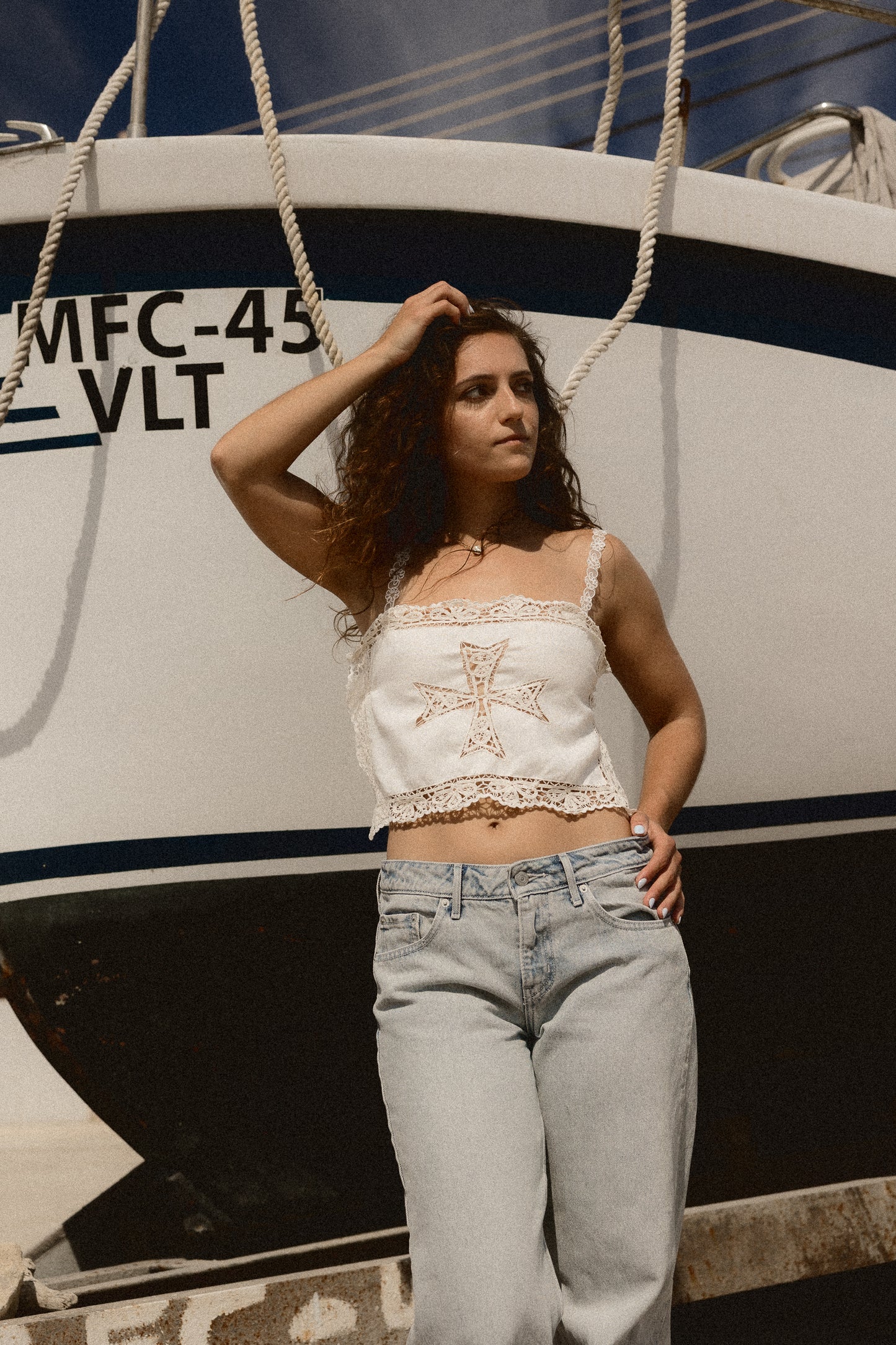 Maltese Lace Handkerchief top