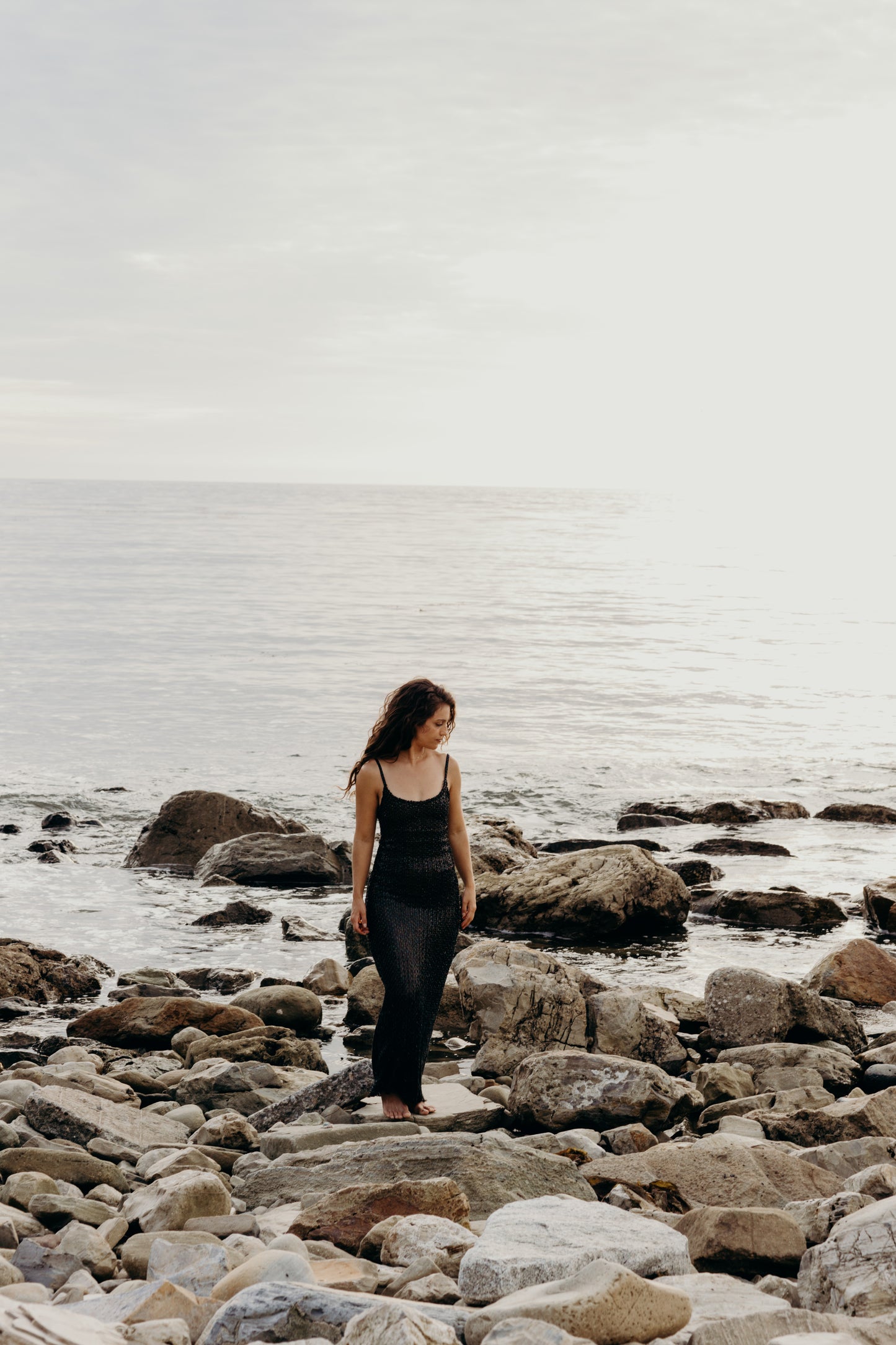 Midnight Waves Beaded Gown
